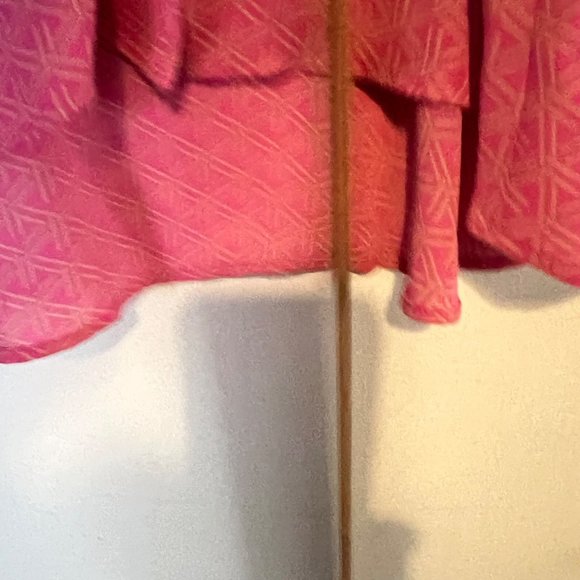Banana Republic Blouse Womens Small Pink Barbie Hi Low Ruffle Sleeveless - Picture 6 of 12